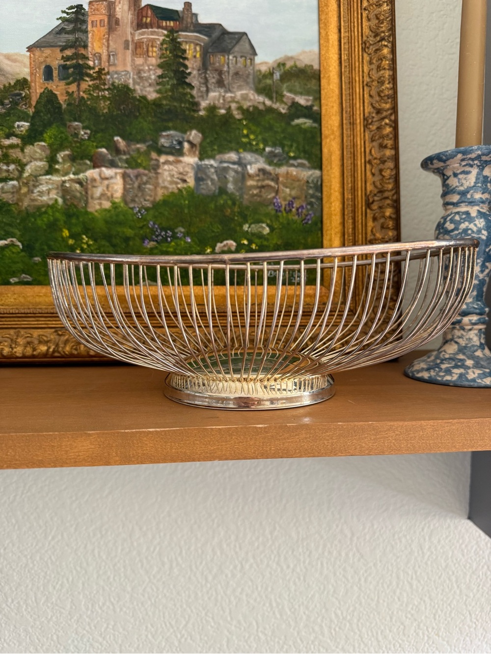 Polished Silver Wire Fruit Bowl Centerpiece